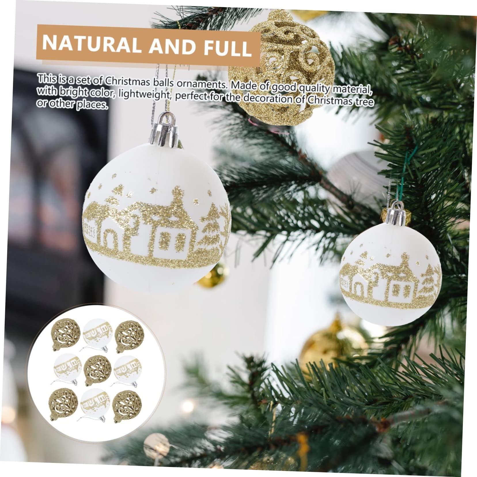 Zerodeko 3 Sets Weihnachtsbaumschmuck Weihnachtliches Hängedekor Festlicher Für Weihnachtskugeln Dekoration 9 Stück X 3