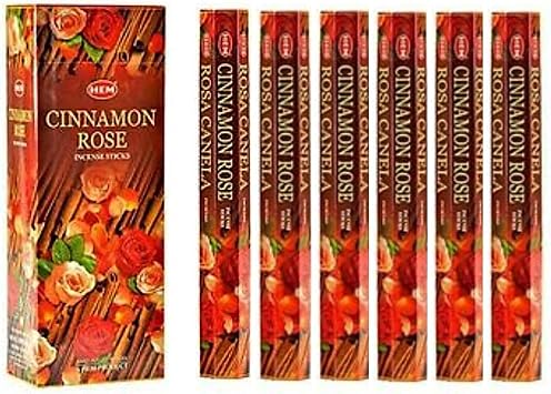 Cinnamon Rose - Box of Six 20 Stick Tubes, 120 Sticks Total - HEM Incense
