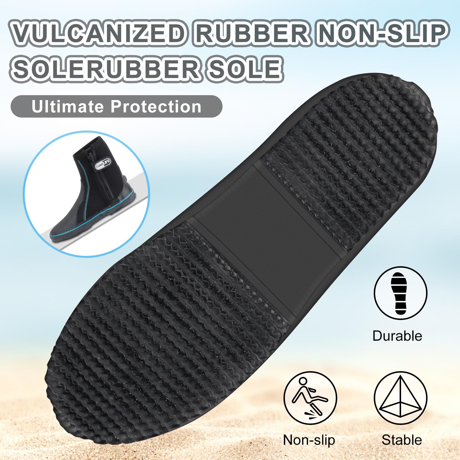 Buty neoprenowe, 5 mm, dla mężczyzn i kobiet, buty do nurkowania z antypoślizgową gumową podeszwą, neoprenowe, do nurkowania, surfowania, raftingu, na plażę, do siatkówki