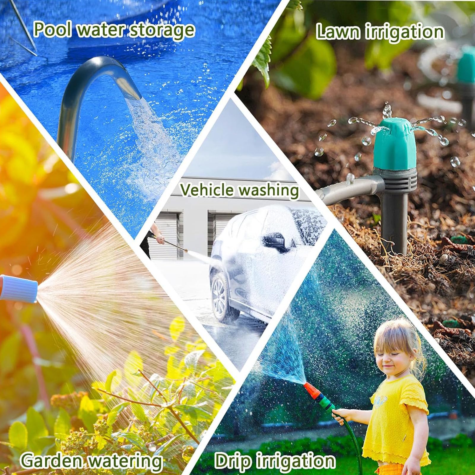 KIMISS Manguera de Jardín con Temporizador de Aspersor Programable, Temporizador de Riego Automático con Conector de Cobre Puro, de Riego Eficiente