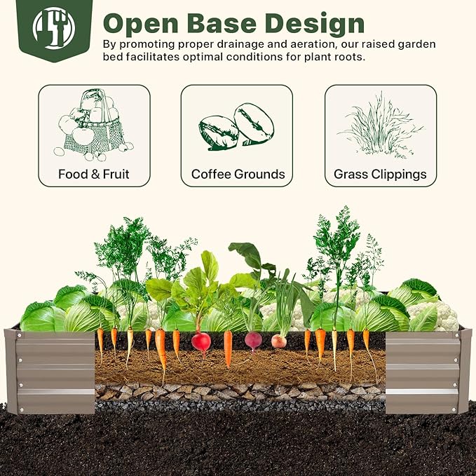 Included in this contemporary gardener's bundle are a Trellis, Plant Labels, and Plant Ties, providing you with a comprehensive gardening solution. DTIG promises exceptional after-sales service and encourages customers to reach out with any questions or concerns. Crafted with care and attention to detail, this raised garden bed kit is a superior choice for anyone looking to cultivate their own garden. Description by ChatGPT.