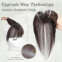 Vista 2 de Ms Taj Extensiones de cabello humano real con clip 360 para mujer, para uso diario (marrón oscuro)