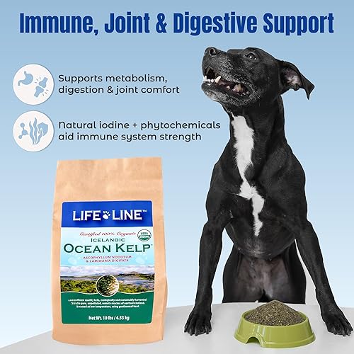Miniatura 8 de Life Line Pet Nutrition Suplemento orgánico de algas marinas para piel y pelaje, digestión en perros y gatos, 5 libras (20205)