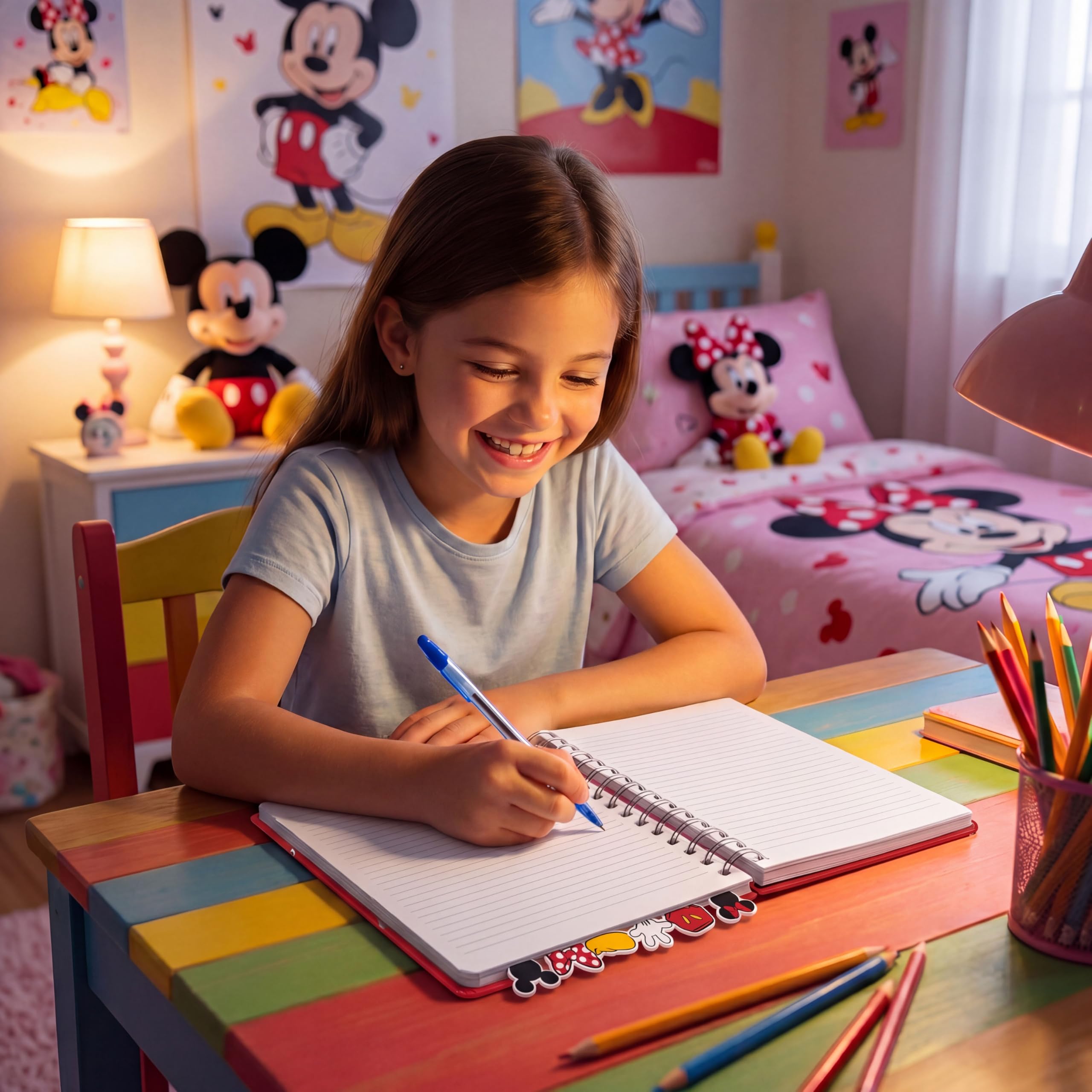 Innovative Designs Disney dziennik Myszki Minnie i Myszki Miki, spirala oprawiona, 144 strony w linie, 20 x 18 cm, czerwony