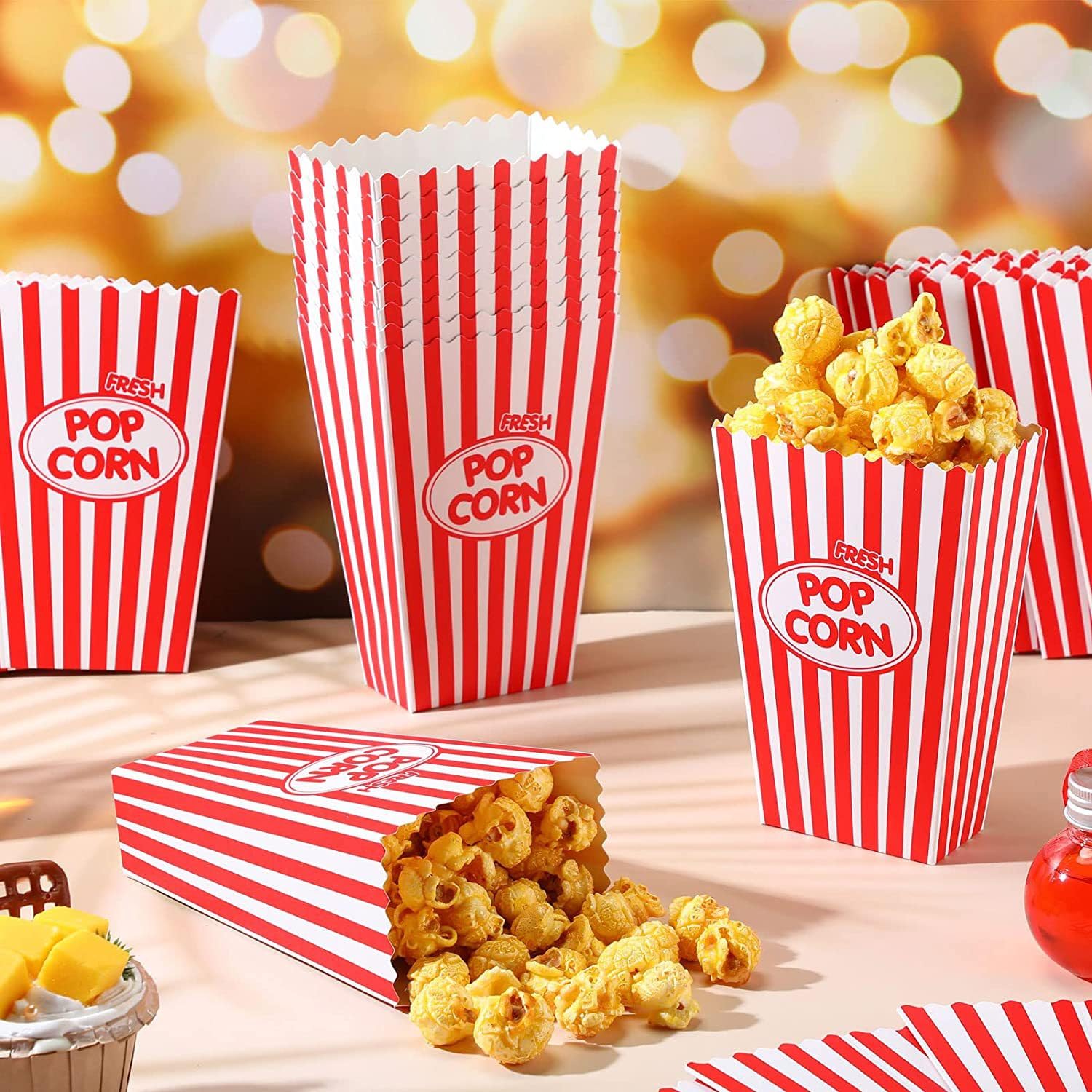 100 pezzi Sacchetti Pop Corn Carta, Contenitori Pop Corn Piccoli, Porta Pop Corn Festa, Sacchetto per Popcorn Vintage Classico a Prova di Grasso, Scatole di Pop Corn per Compleanni, Cinema (nero100