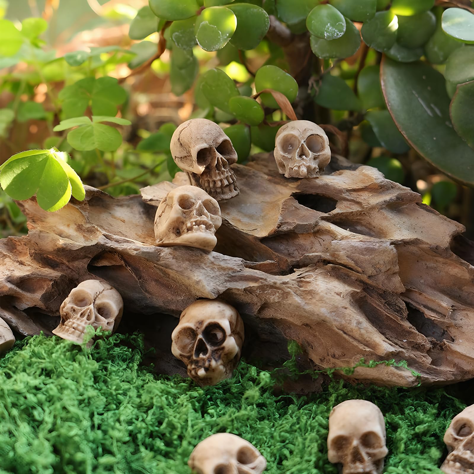 20 Pièces Mini Têtes de Squelette, Halloween Résine Tête De Crâne, Décor De Mini Crânes, pour Le Paysage Jardin en Pot décor, Carnaval, Maison Hantée, Fête d'horreur