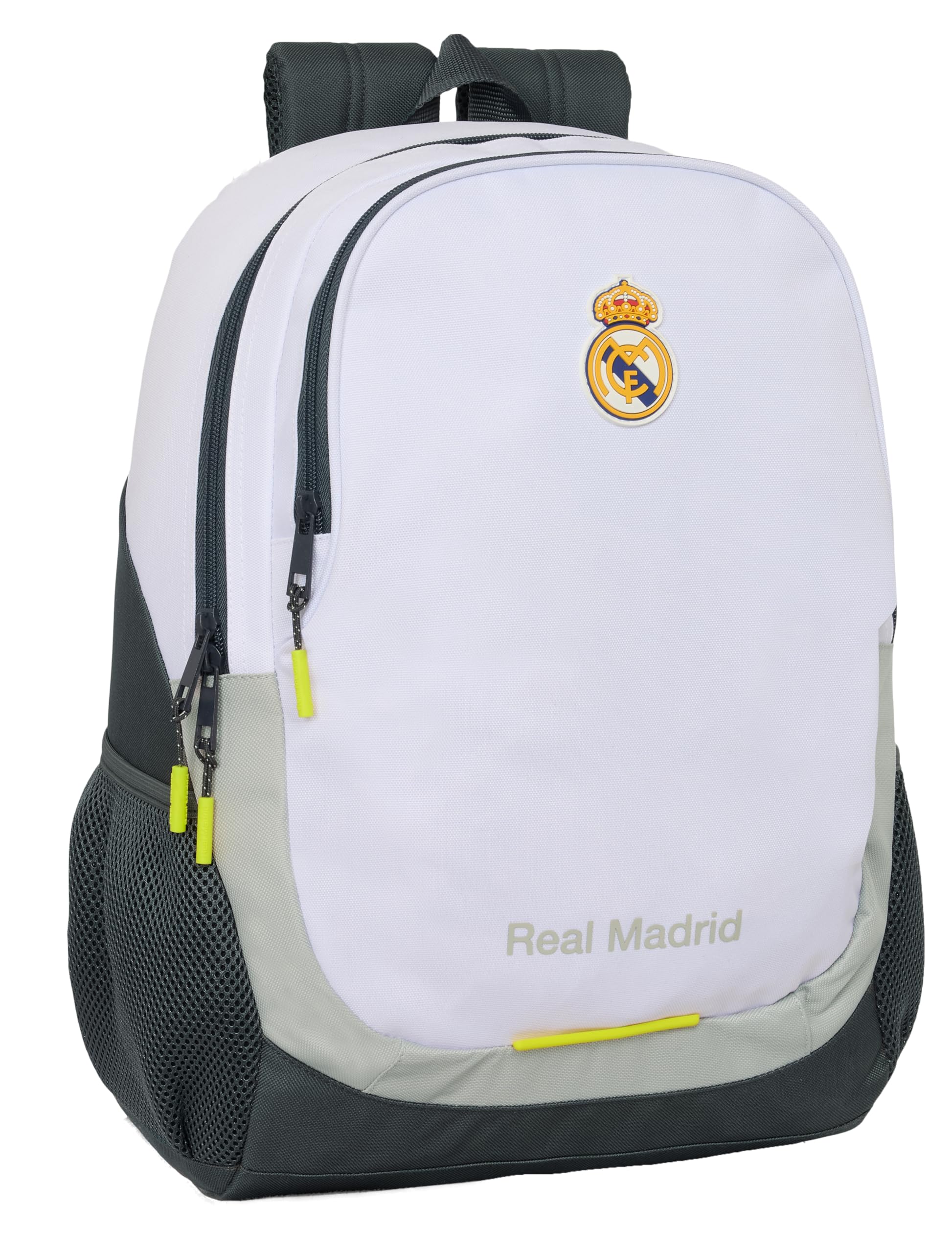 Safta Real Madrid EQUIPACIÓN 25/​26 - Sac à dos scolaire pour enfants, idéal pour les enfants de différents âges, confortable et polyvalent, qualité et résistance, 32 x 16 x 44 cm, blanc, M