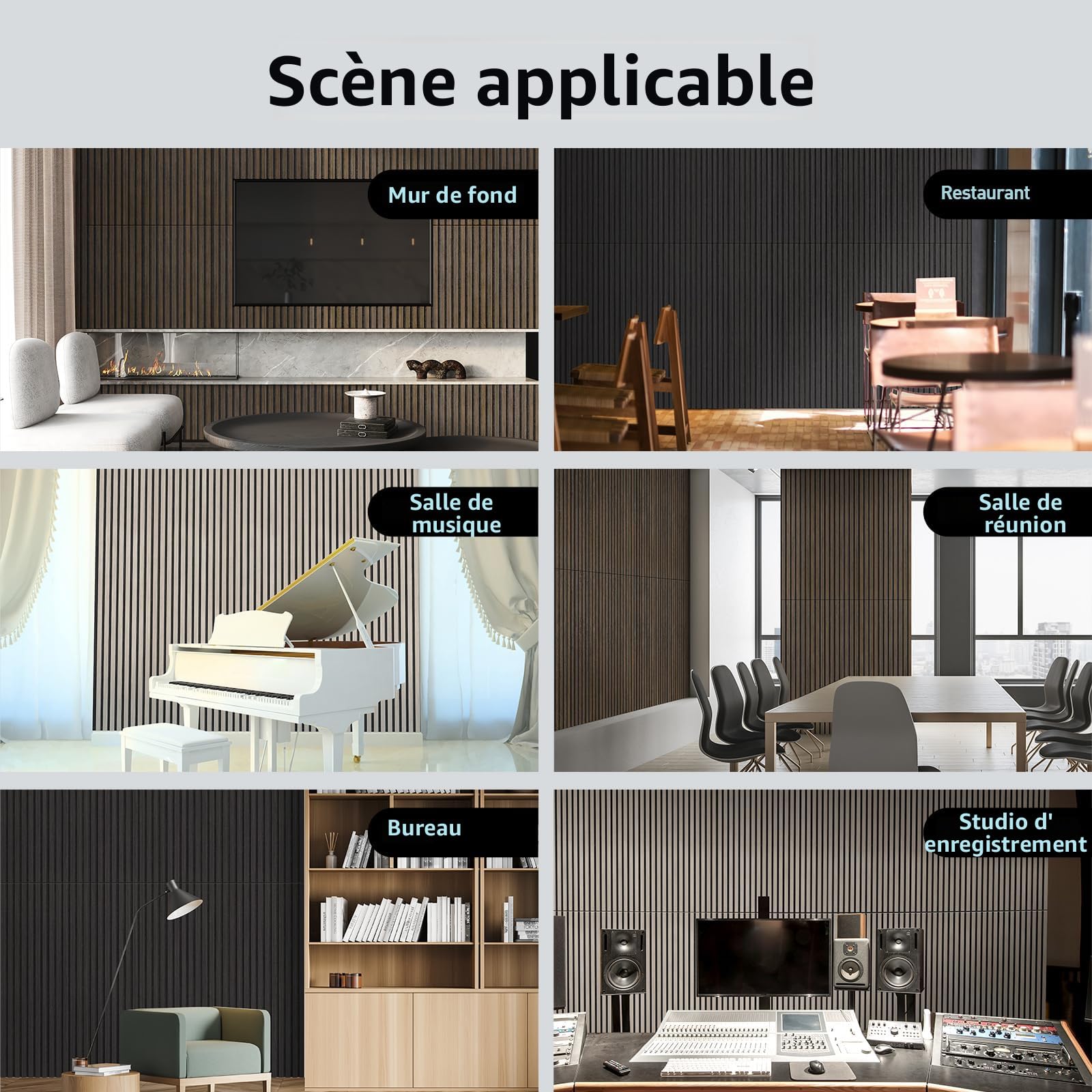 Panneaux Acoustiques Vang Lot De 4 Panneaux Effet Chêne Foncé - TV Son Photo