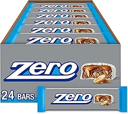 ZERO White Fudge, Caramel, Peanut and Almond Nougat Candy Bars, 1.85 oz (24 Count)