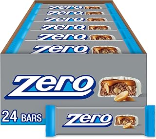 Hershey's ZERO Candy Bars Bulk 24-Pack: White Fudge, Caramel, Peanut & Almond Nougat, 1.85 oz Each