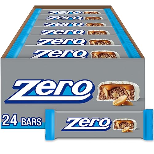 ZERO White Fudge, Caramel, Peanut and Almond Nougat Candy Bars,