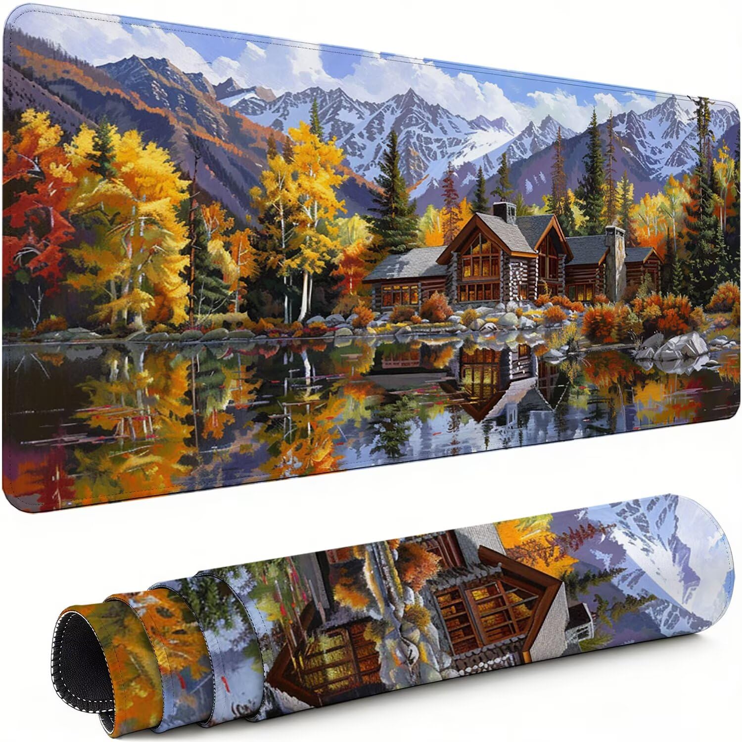 Wiejska podkładka pod mysz XXL 1600 x 800 x 3 mm antypoślizgowa gumowa podkładka pod mysz gracz krajobraz precyzja kompatybilna z każdą myszą, miękka powłoka wodoodporna ochrona biura do domowego
