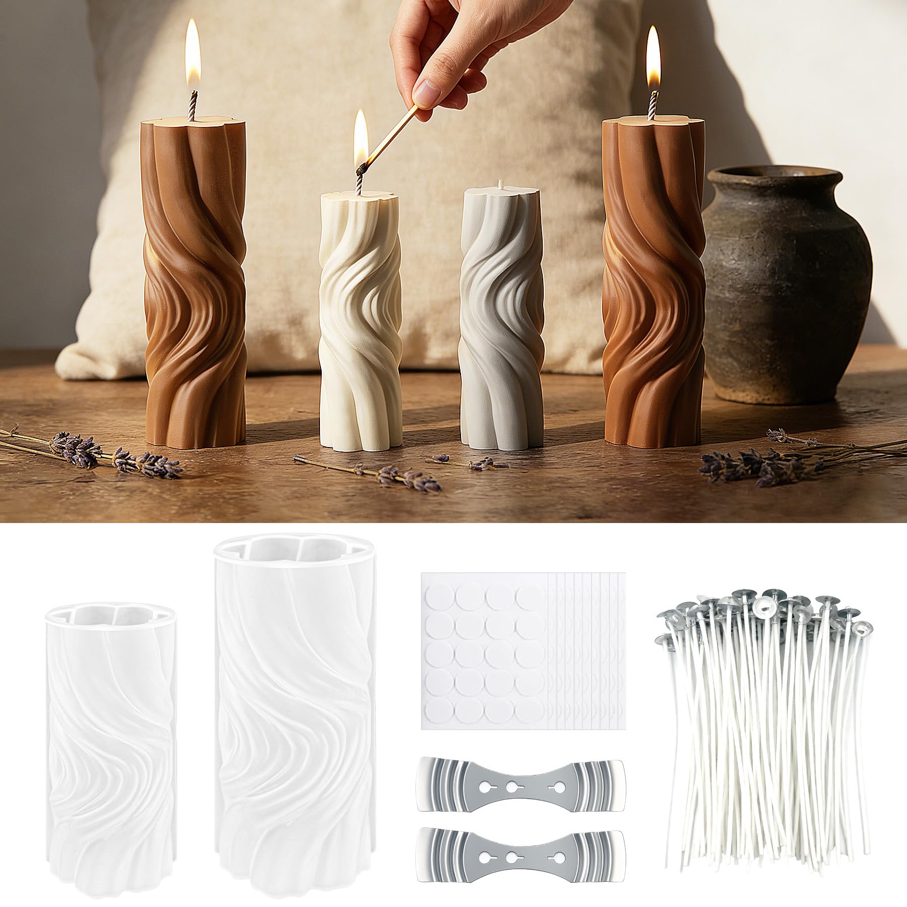 tzeking 214pcs set moule silicone bougie