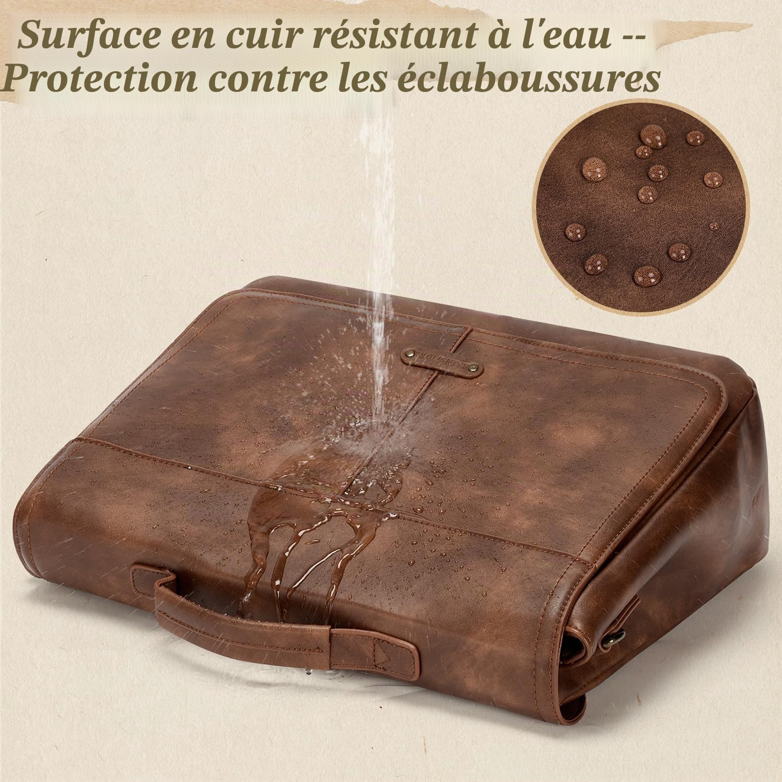 RAINSMORE Sacoche Ordinateur 15,6 Pouces Sac Messager Homme