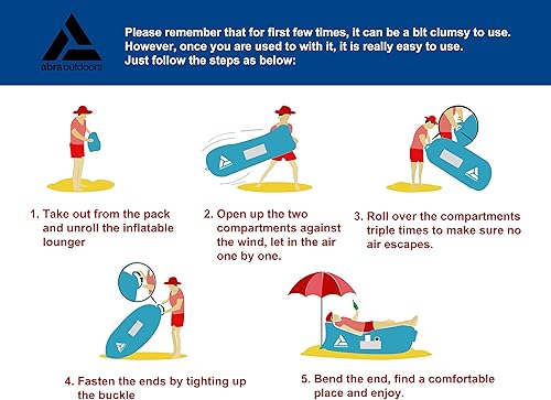 Miniatura 7 de abra Outdoors Inflatable Couch - Cool Inflatable Lounger Air Couch for Camping, Hiking Beach &Outdoor. Portable Durable & Sturdy Inflatable Sofa