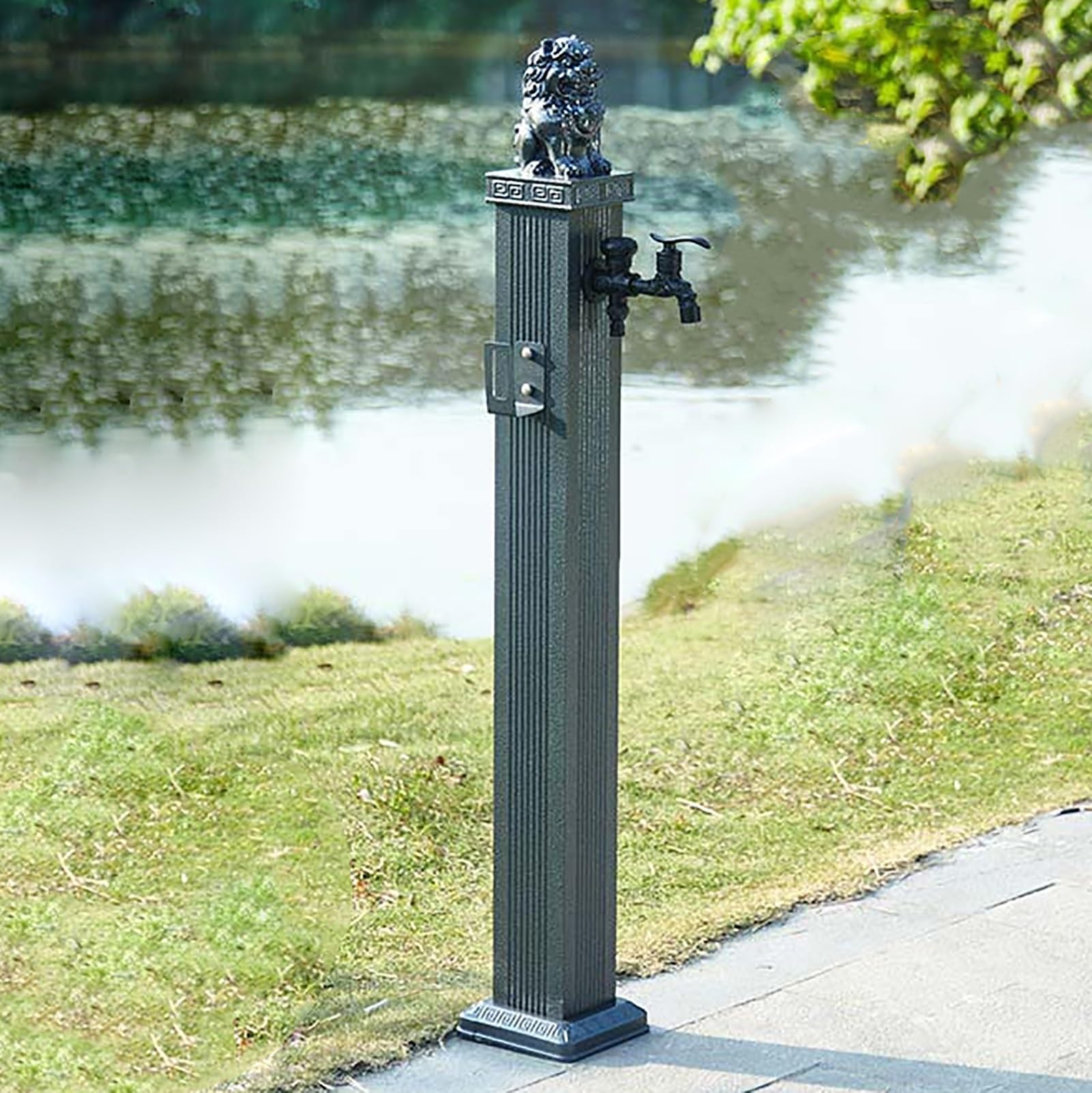 XBTGS Independent Golden Garden Water Column – Double Exterior Tap 113 cm/44 Inches Height, Hydrant for Antifreeze Hose, Proof Tap d, Gr?-113cm/44in