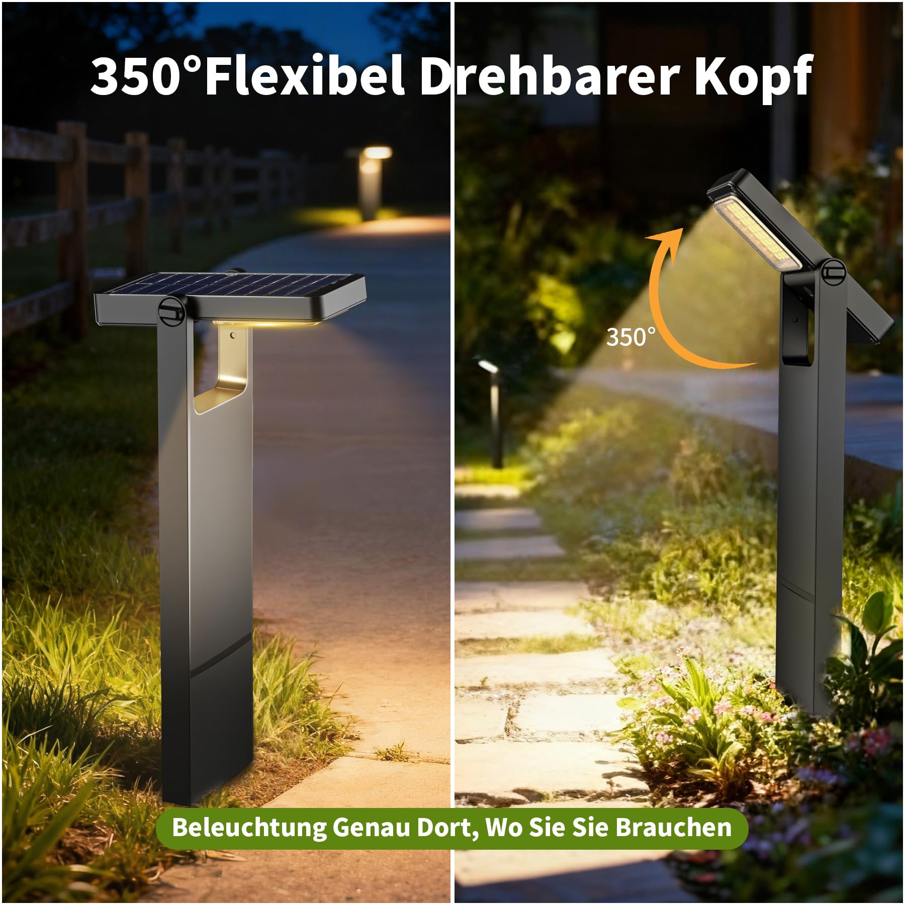 Solar Wegeleuchten für AußEn, Wegeleuchten AußEn Solar 300LM/100LM, Solarlampen füR AußEn Garten Stehend 2500K-3500K, Warmweiß, Ip65, für Weg Terrasse Rasen (6 Stück)