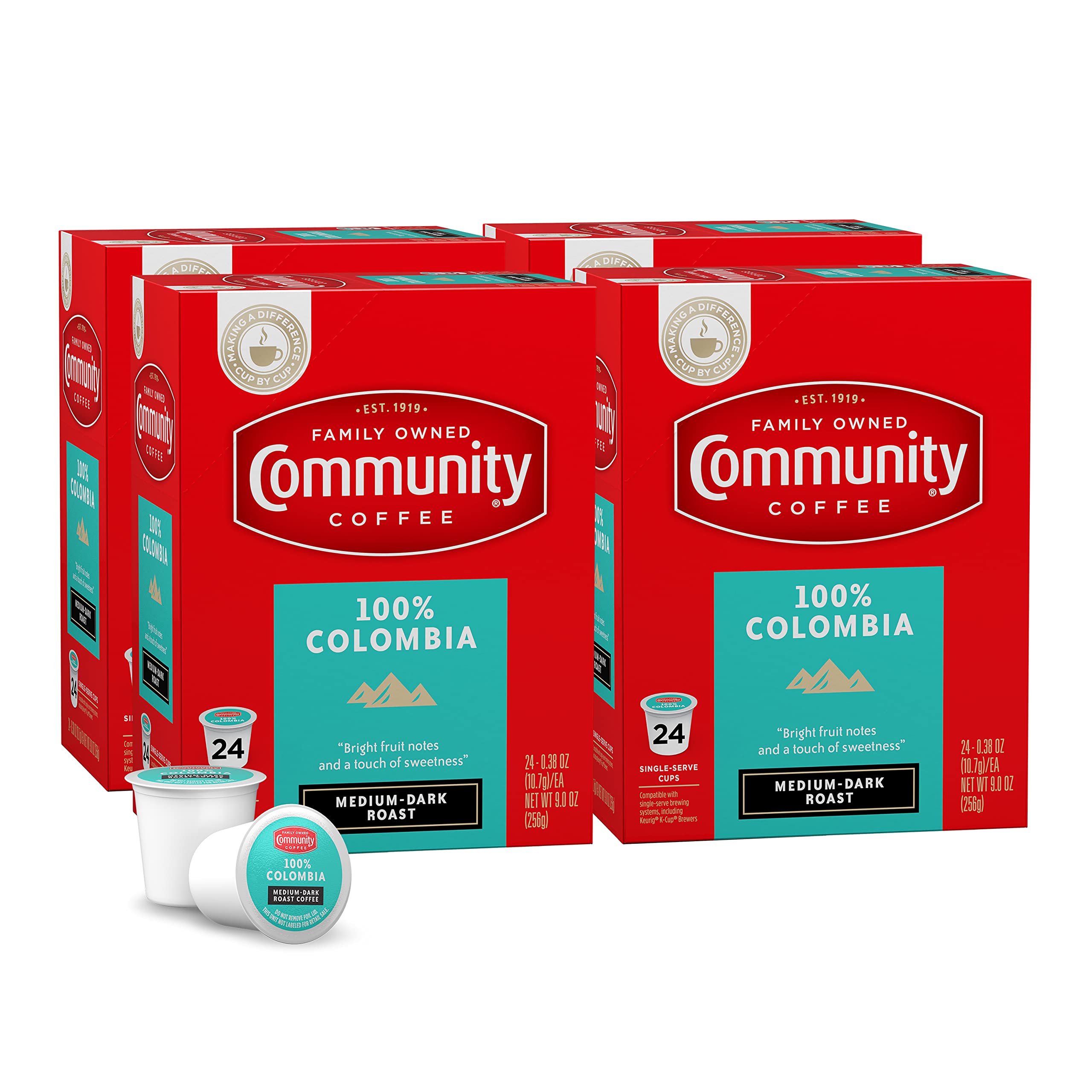 Community Coffee 100% Kolumbia, 96 kapsułek do kawy, średnio ciemna palona, kompatybilna z zaparzaczem Keurig 2.0 K-Cup