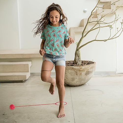 Miniatura 6 de Get Out! Juego de pelota oscilante de pierna saltada en 6 colores surtidos, juego de pelota de salto de tobillo de cuerda para niños y deportes de