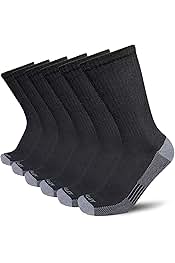 Men's Moisture Wicking Cushioned Crew Work Boot Socks (4-6 Pairs)