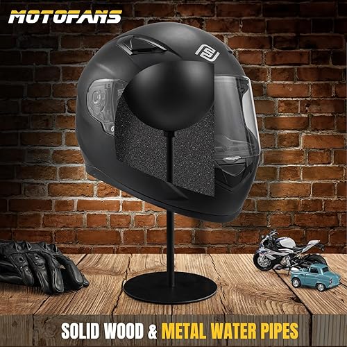 Miniatura 5 de motofans Soporte de metal para casco de rotación, soporte de metal de rotación, soporte de escritorio para casco de motocicleta, gorras, sombrero y