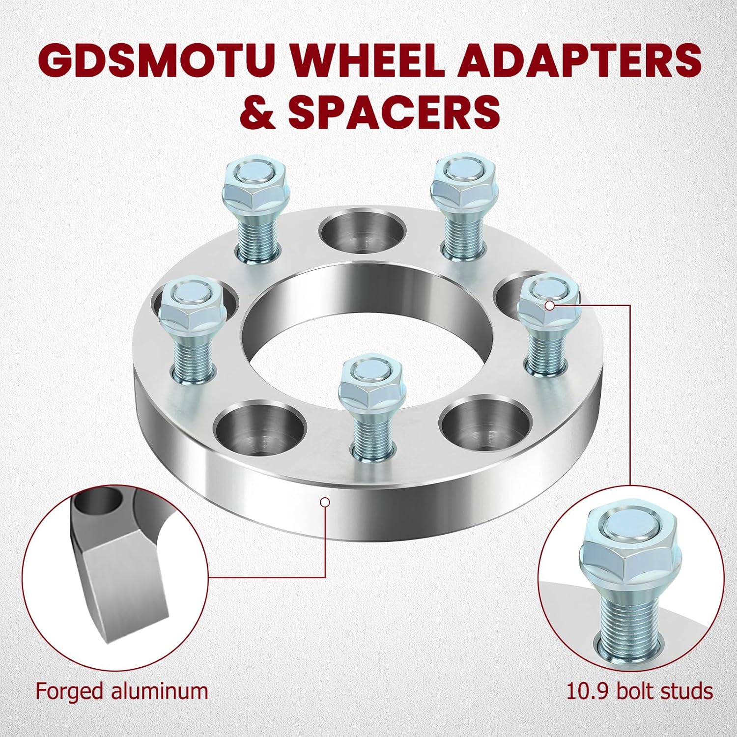 Wheel Spacers, 5x5/5x127 for Jeep Commander 2006-2010 for Jeep for Grand Cherokee 1999-2010 for Jeep Wrangler 2007-2016, 1 inch Wheel Adapters & Spacers with 1/2 Studs 87.1mm Bore 2pcs Sliver