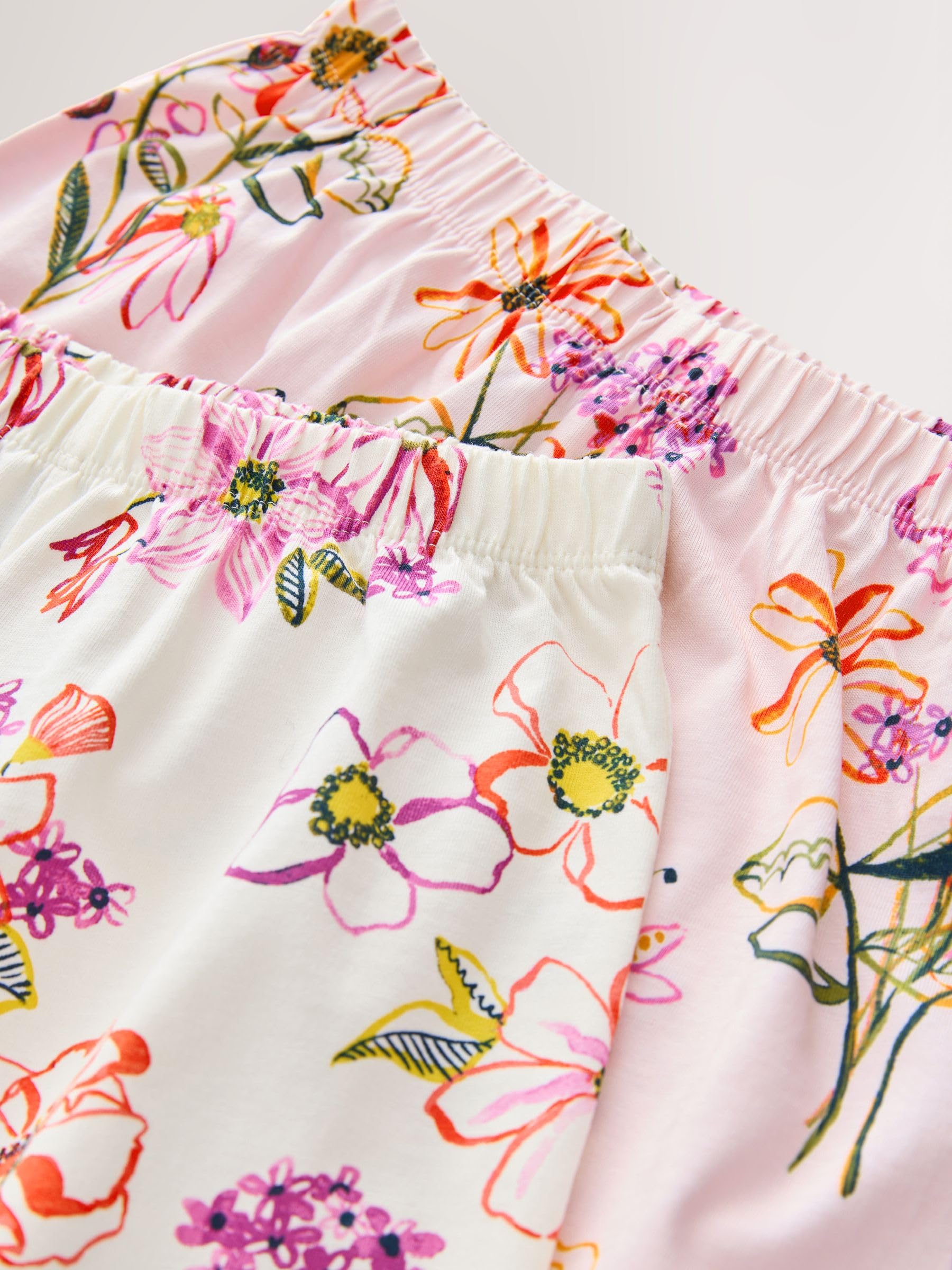 NEXT Mädchen 2 Schlafanzughosen im Jogginghosen-Stil Pink/White Floral Print 168