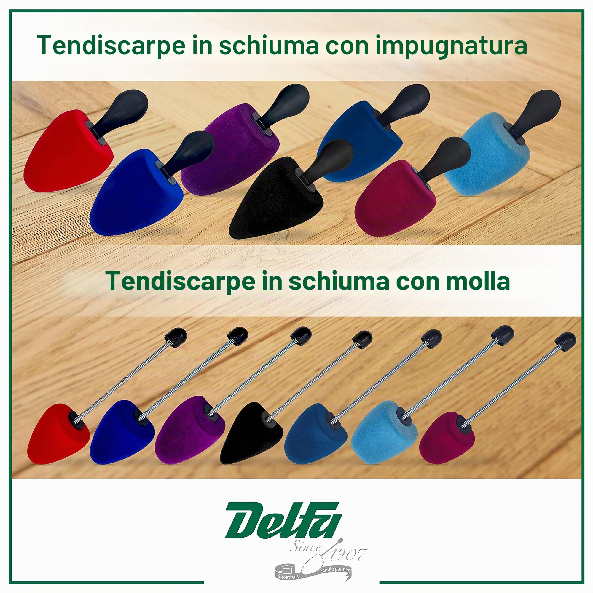 DELFA Completo di 5 paia Tendiscarpe di Schiuma Morbida Grace per Scarpe a Punta
