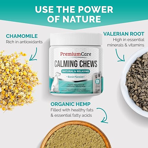 Miniatura 4 de PREMIUM CARE Masticables calmantes para perros fabricados en Estados Unidos ayuda con la ansiedad del perro separación ladrido alivio del estrés