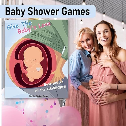 Miniatura 5 de Juegos de baby shower, recuerdos de fiesta, pin the heart en los juegos del bebé, decoraciones de baby shower, suministros de fiesta de cumpleaños