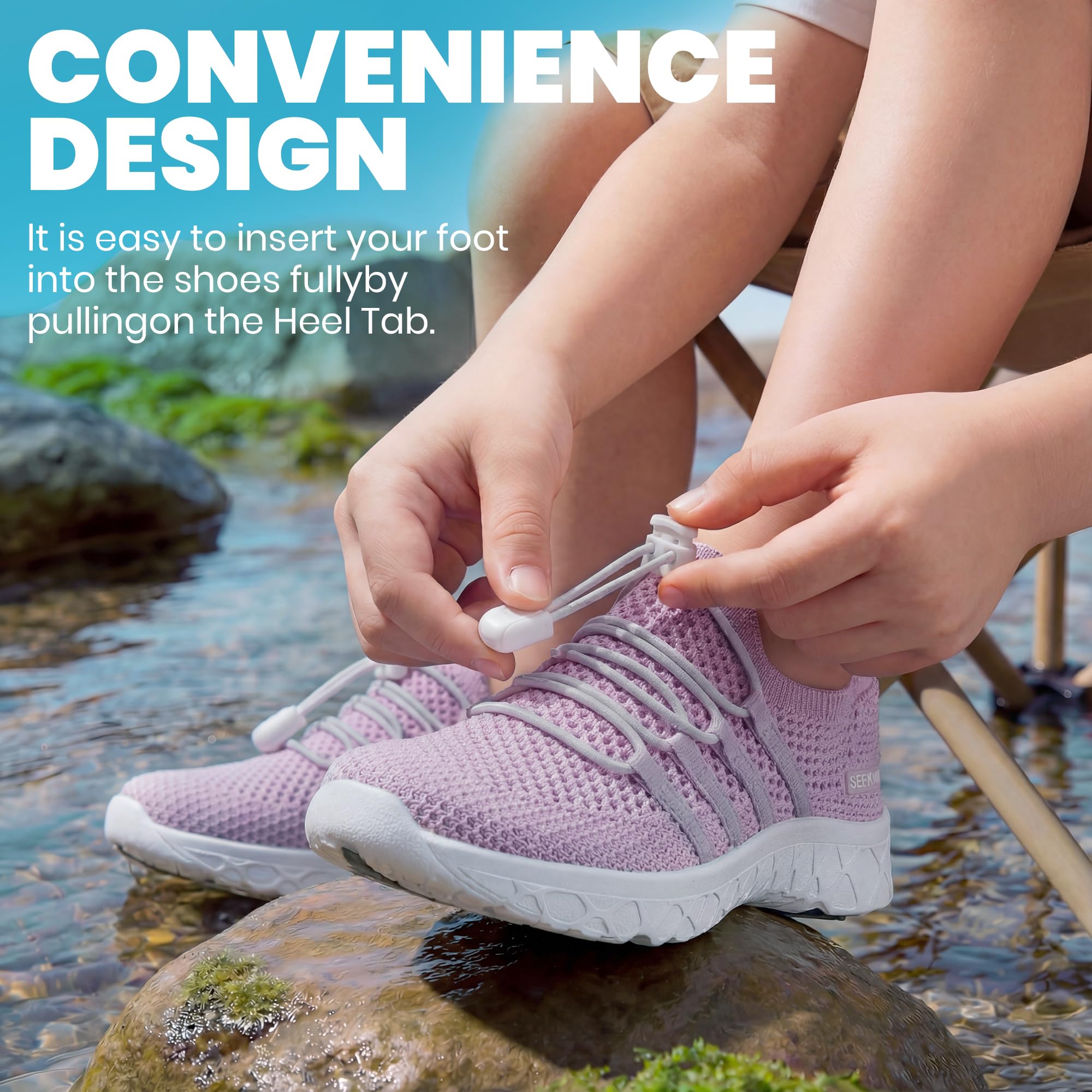 SEEKWAY Hiking Water Shoes for Kids and Toddler - Quick Dry Aqua Shoes and Barefoot for Surf Swim Beach Pool Kayak Sport Accessories, Camping Essentials Non-Slip for Boys Girls Sizes — view 6