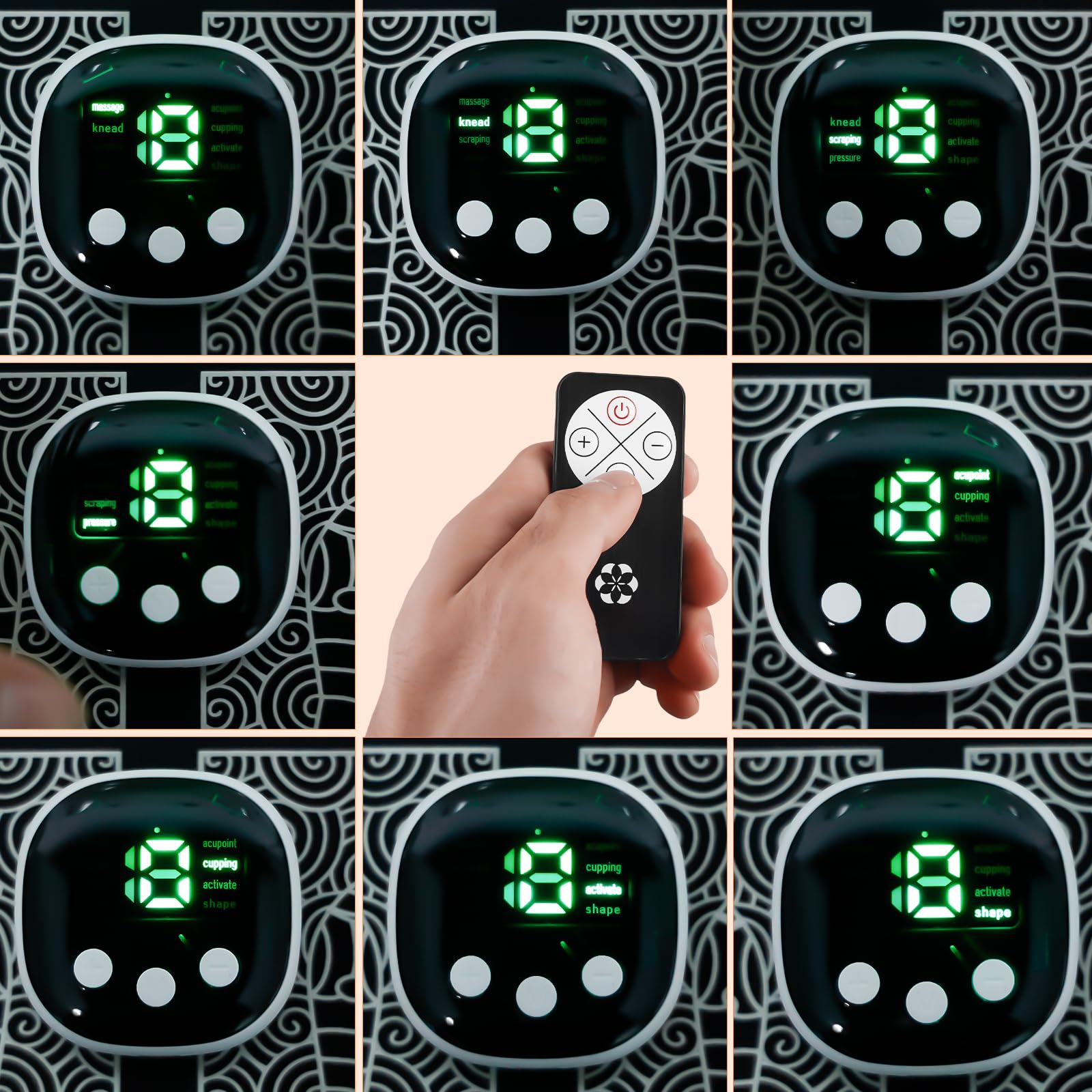 EMS - Massaggiatore elettrico per piedi, 19 intensità, USB, 8 modalità, portatile, pieghevole, telecomando, circolazione sanguigna
