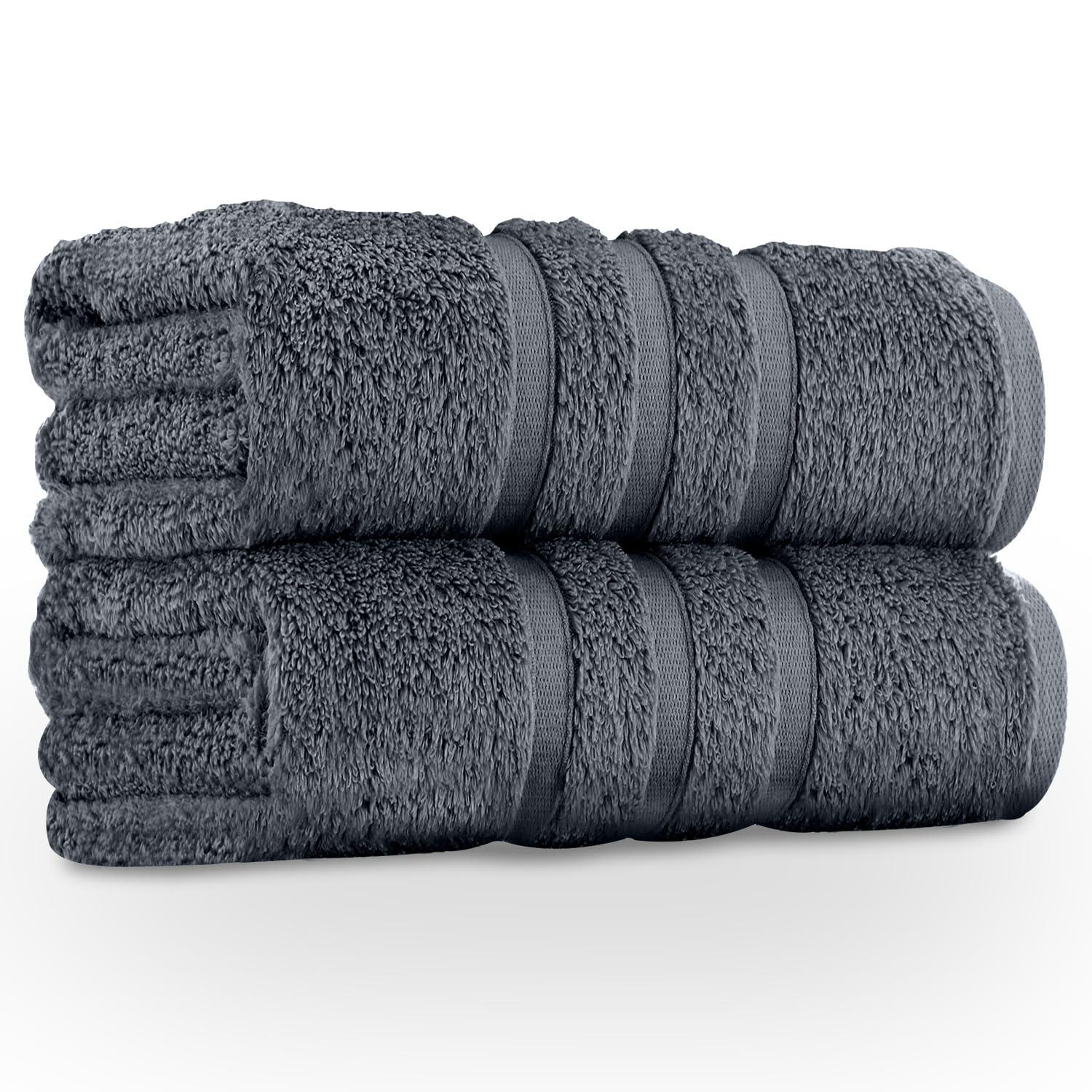 Gc Gaveno Cavailia Charcoal Pack Of 2, 550 Gsm Hand Towels For Bathroom, Egyptian Cotton Towel Bale For Spa & Guest Gym Towels Set, Absorbent & Washable Bathroom Towels,