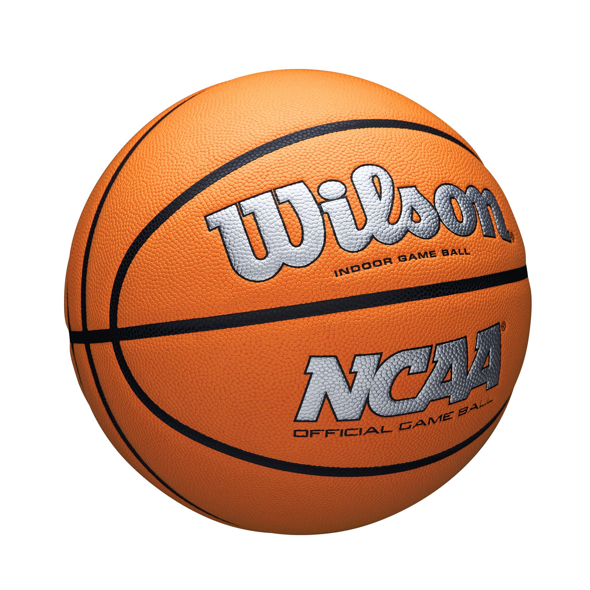 WILSON NCAA Evo NXT Official Indoor Game Basketball - Silver/Orange, Size 6-28.5