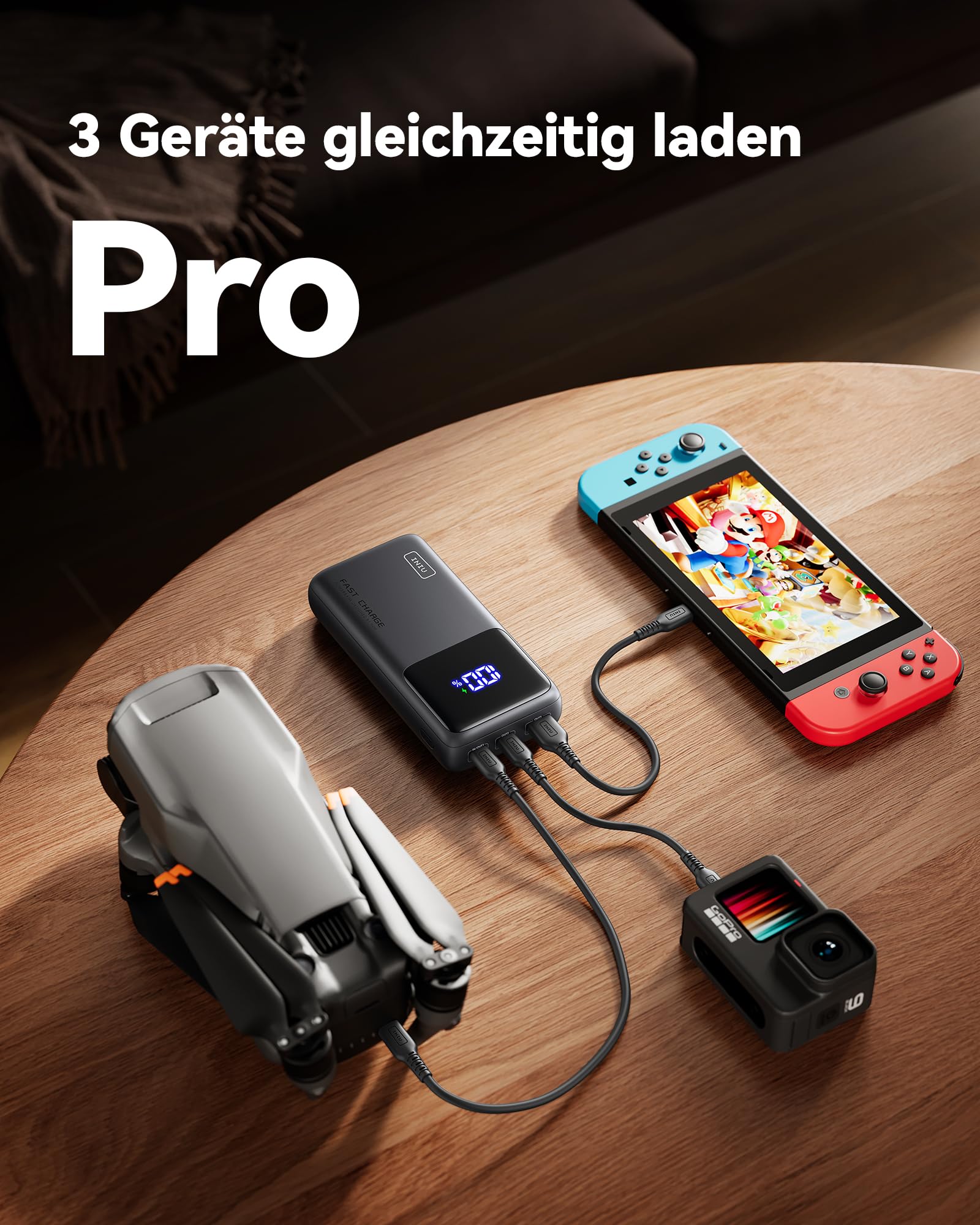 INIU Laptop Power Bank, 100W PD3.0 25000mAh Hochkapazität Powerbank, Kompakt USB-C EIN & Ausgang Externer Akku Kompatibel mit MacBook Pro, Steam Deck, iPhone 17 16 15 Pro, Samsung S22, iPad Pro usw.