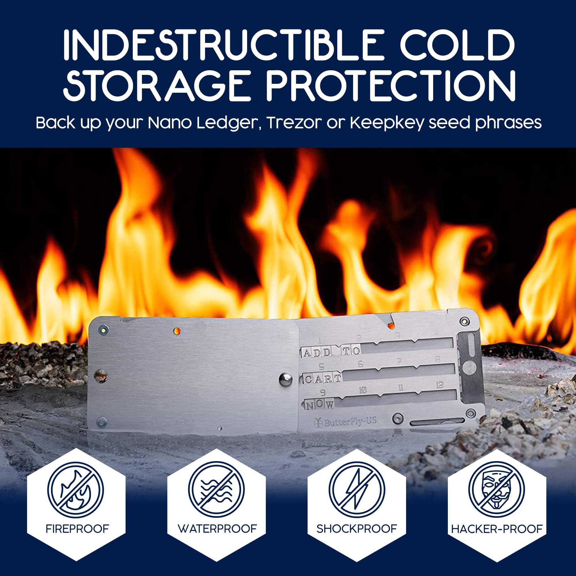 Amazon | スチールビットコインウォレット ハードウェアウォレットバックアップ用 - スチールウォレットバックアップ Trezor  One、Ledger Nano S KeepKeyハードウェアウォレットと互換性あり | 集金袋 | 文房具・オフィス用品