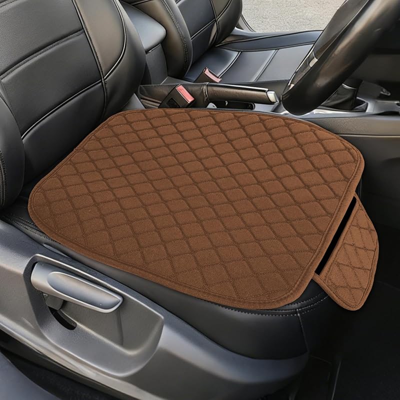 Capa de Banco Dianteiro Automotivo em Couro com Bolso e Base Antiderrapante Surosha K2-Coffee