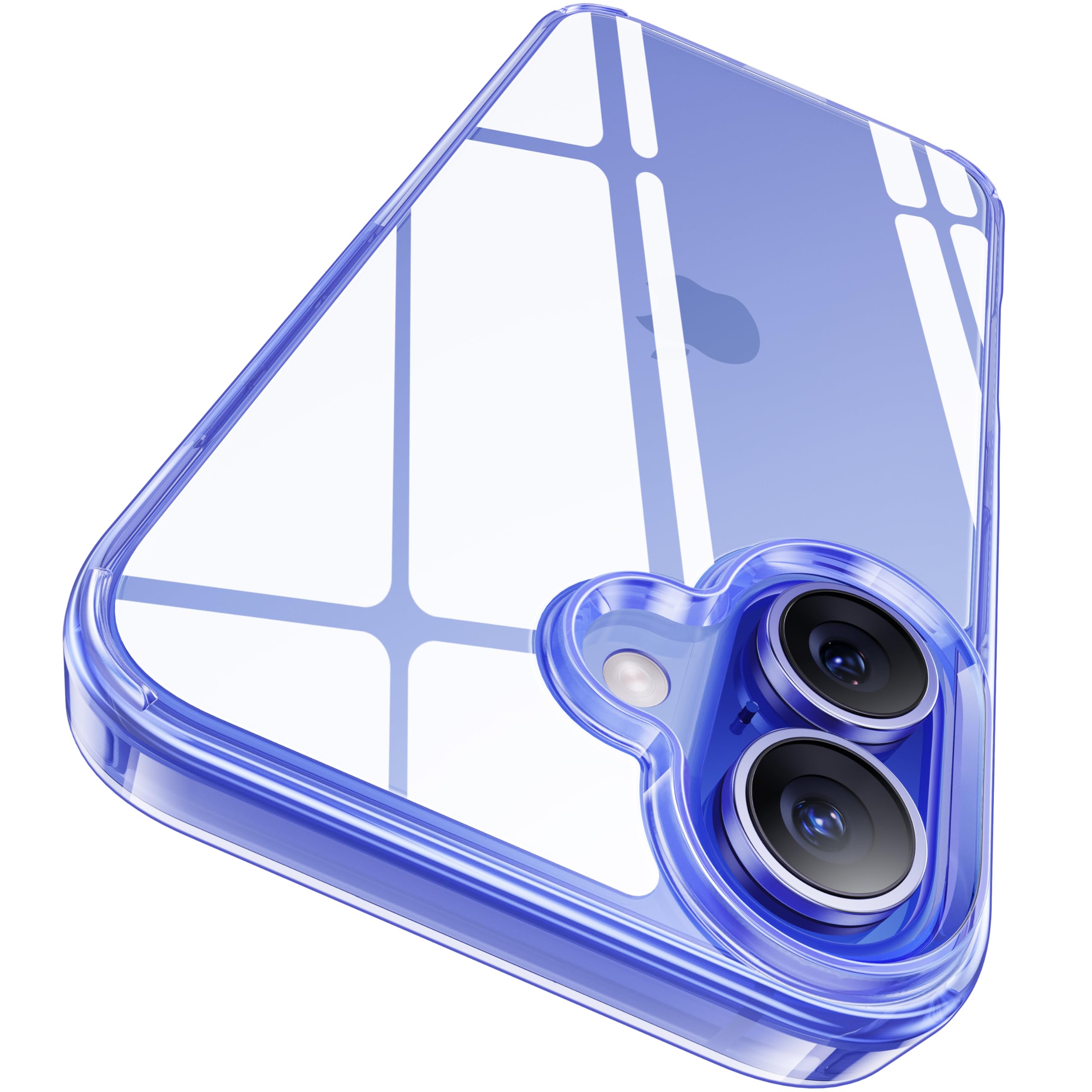 CASEKOODesigned for iPhone 16 Case Crystal Clear, [Never Yellow Technology] [12FT Mil-Grade Protection] Transparent Slim Cover Women Men 16 Phone Case 6.1 inch, Blue