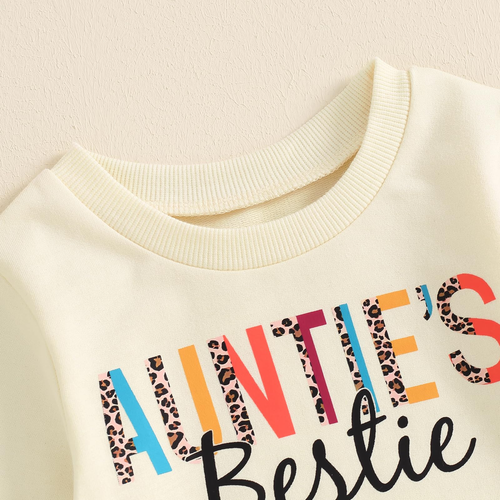 Ropa de bebé niña pequeña sudadera con estampado de tías y cuello redondo para niños, ropa de otoño e invierno