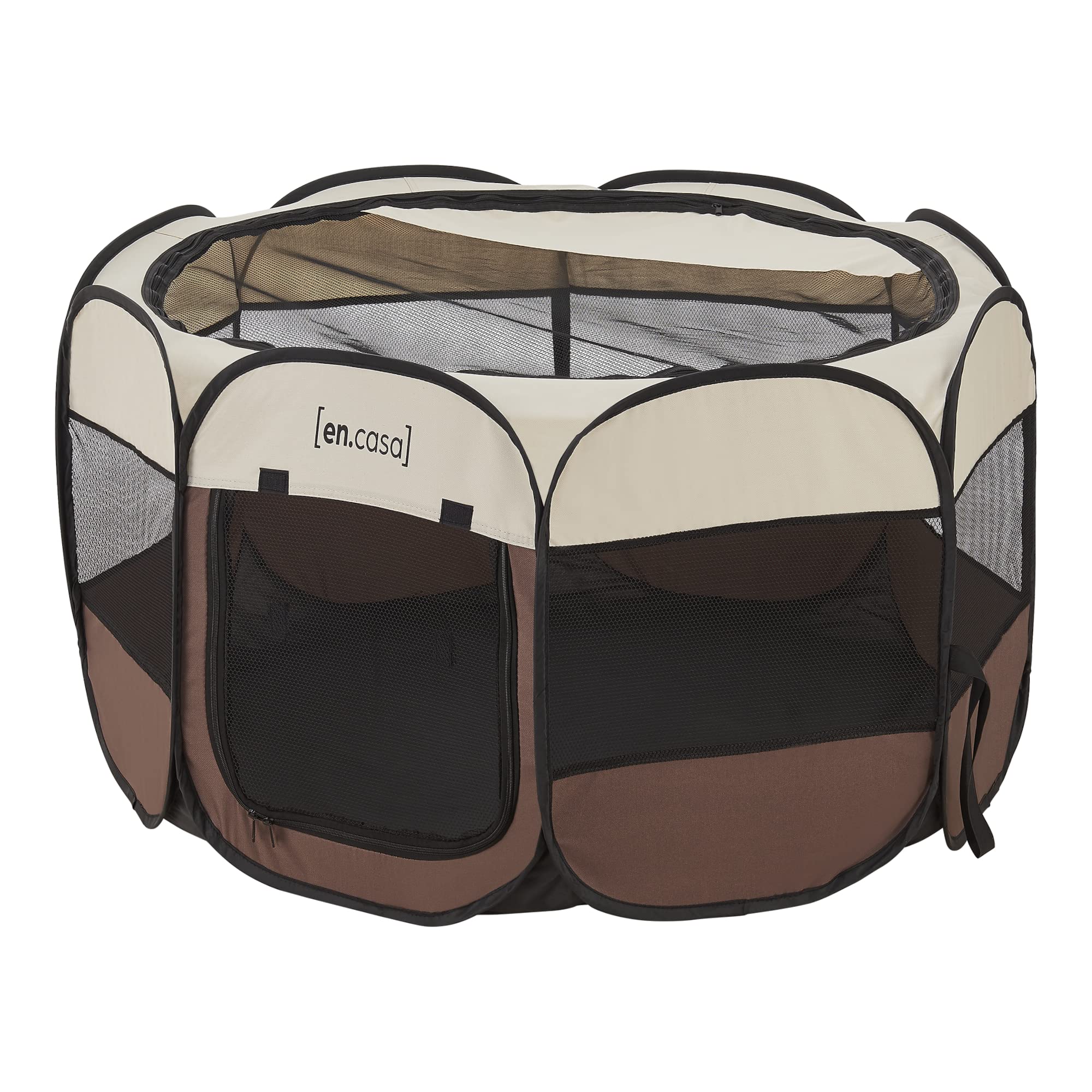 [en.casa] Recinto Morbido per Animali (AxLxP) 58 x 114 x 114 cm Box Pieghevole per Cuccioli, Tessuto Impermeabile, incl. Borsa di Trasporto