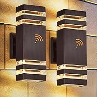 Vista 9 de DASTOR Iluminación Exterior del Anochecer al Amanecer, Luz de Pared Exterior Cuadrada Hacia Arriba y Hacia Abajo, Accesorio de Luz Exterior