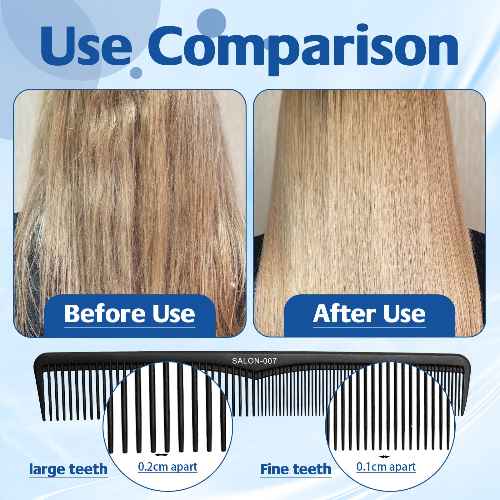 Carbon Comb, Coarse Zinc, Hair Comb, Men's Styling Comb, Coarse Toothing, Professional Antistatic Barber Styling Hair Comb - Image 4