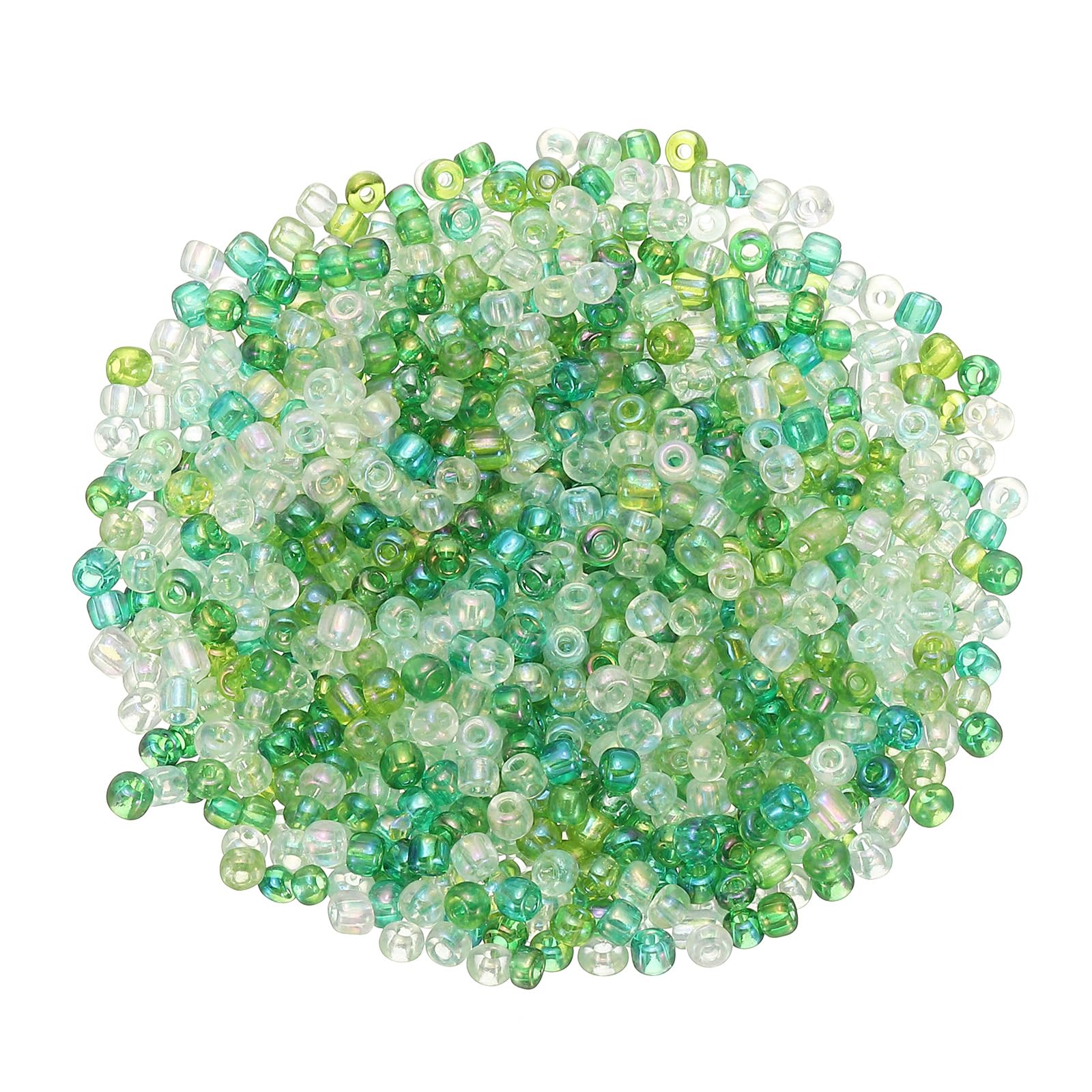 M METERXITY 2000-Pack Glass Seed Beads, 2x1.4mm/0.08x0.06 Inch Green Color