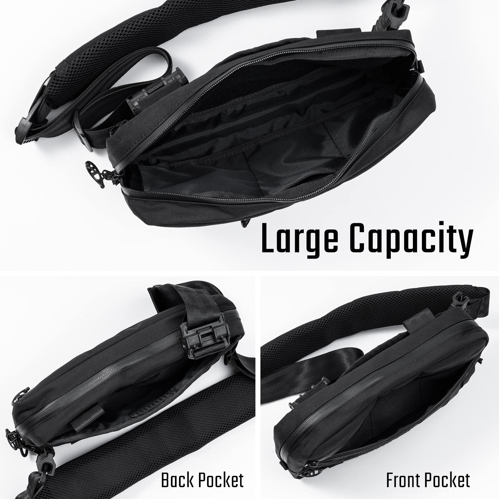 TACTICAL_GEEK Cache L3 EDC Sling Bag, Lightweight Nylon Shoulder Daypack, Crossbody Bag, Hiking Ambidextrous Strap - Image 4