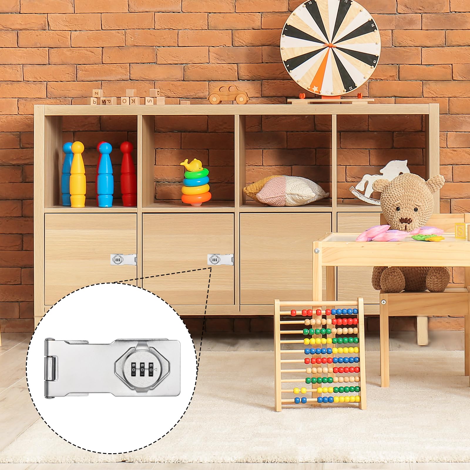 uxcell Password Hasp Locks, Cabinet Door Combination Lock, Barn Door Lock Latch for Small Doors Cabinets, Barn Door, Bathroom - Image 3