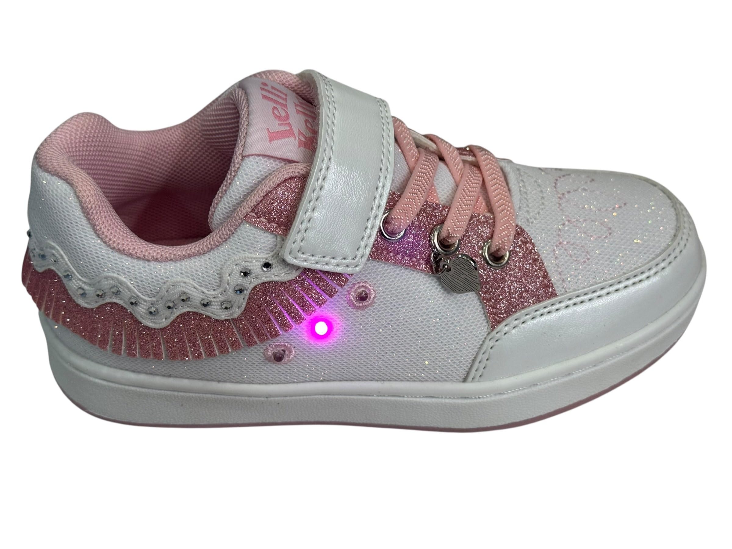 Lelli Kelly LKAL8061 Sneakers Bambina frangetta Bianca e luci