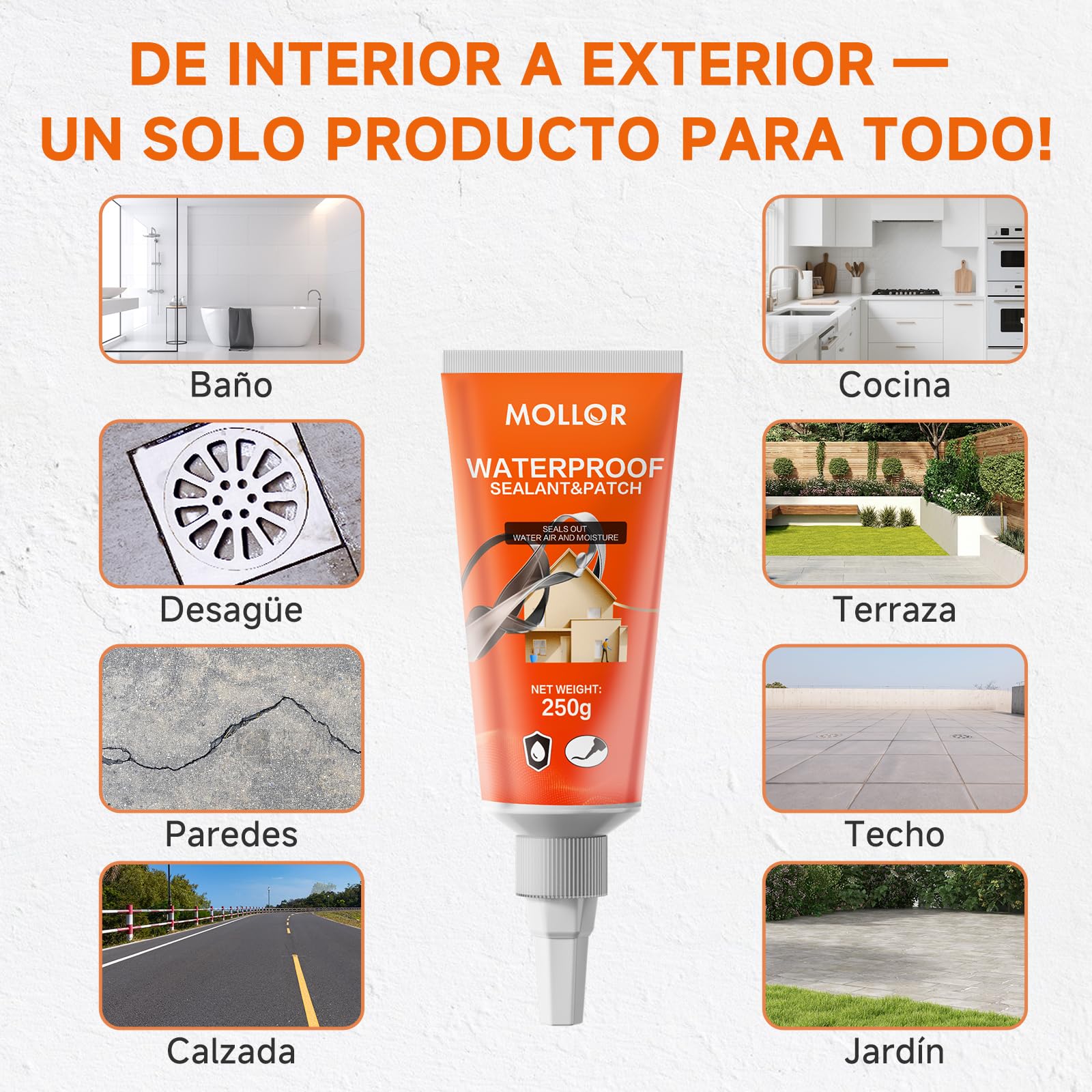 Relleno de grietas de hormigón, relleno de grietas de cemento para cargas pesadas, sellador de hormigón autonivelante para calzada, acera, terraza, adhesivo sellador impermeable para exteriores, gris