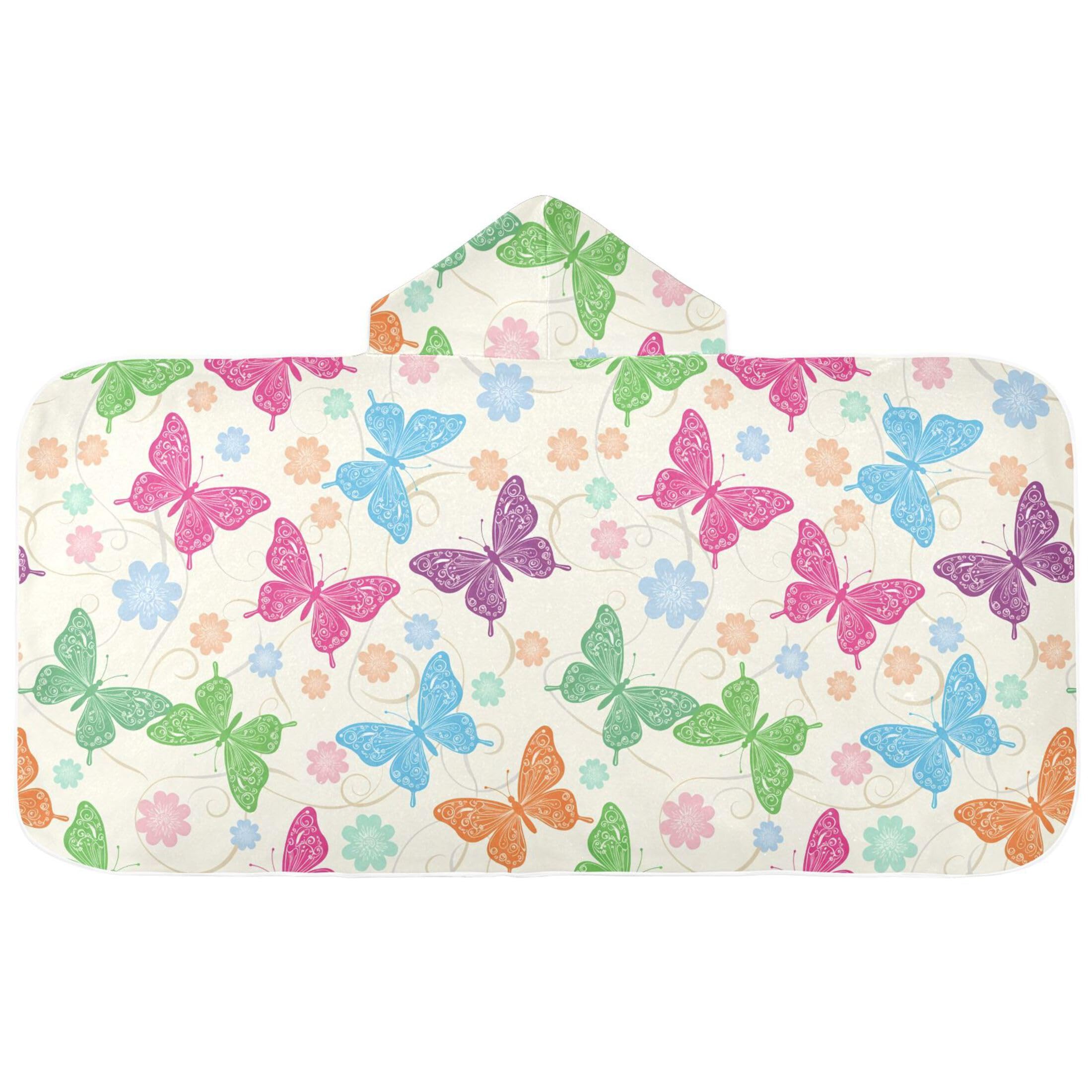 Fuauuyl Butterfly Hooded Baby Bath Towel Soft & Breathable Towel for Newborns Infants Toddlers, Nursery Essential