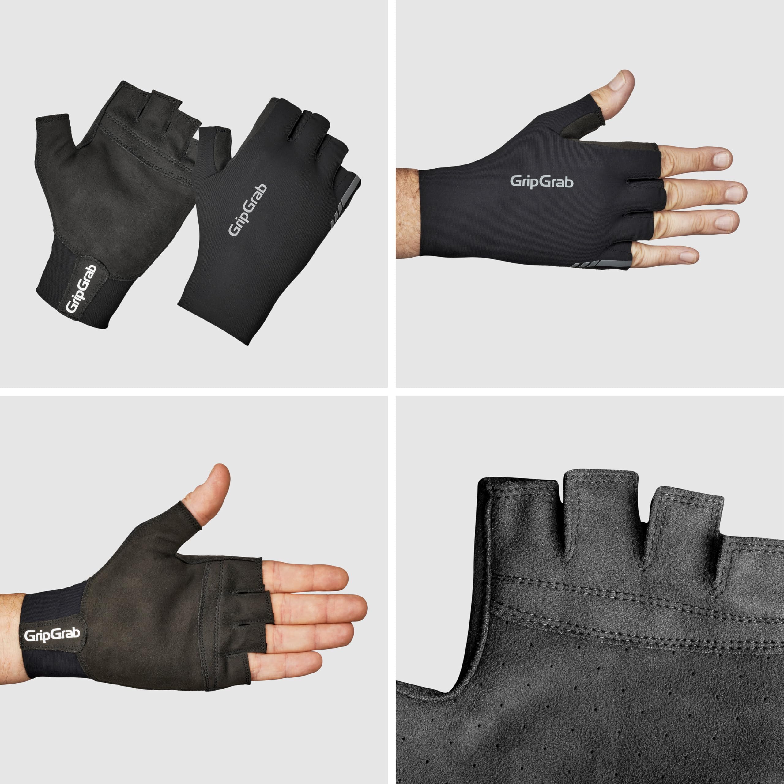 GripGrab FastStream Aero Kurzfinger Rennrad Handschuhe Sommer ohne Polster | Ungepolsterte High Performance Radsporthandschuhe mit InsideGrip Technologie für maximalen Grip, Halt und Aerodynamik
