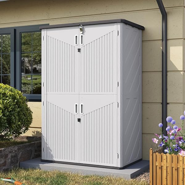 Aoxun Outdoor Storage Shed, Resin Cabinet